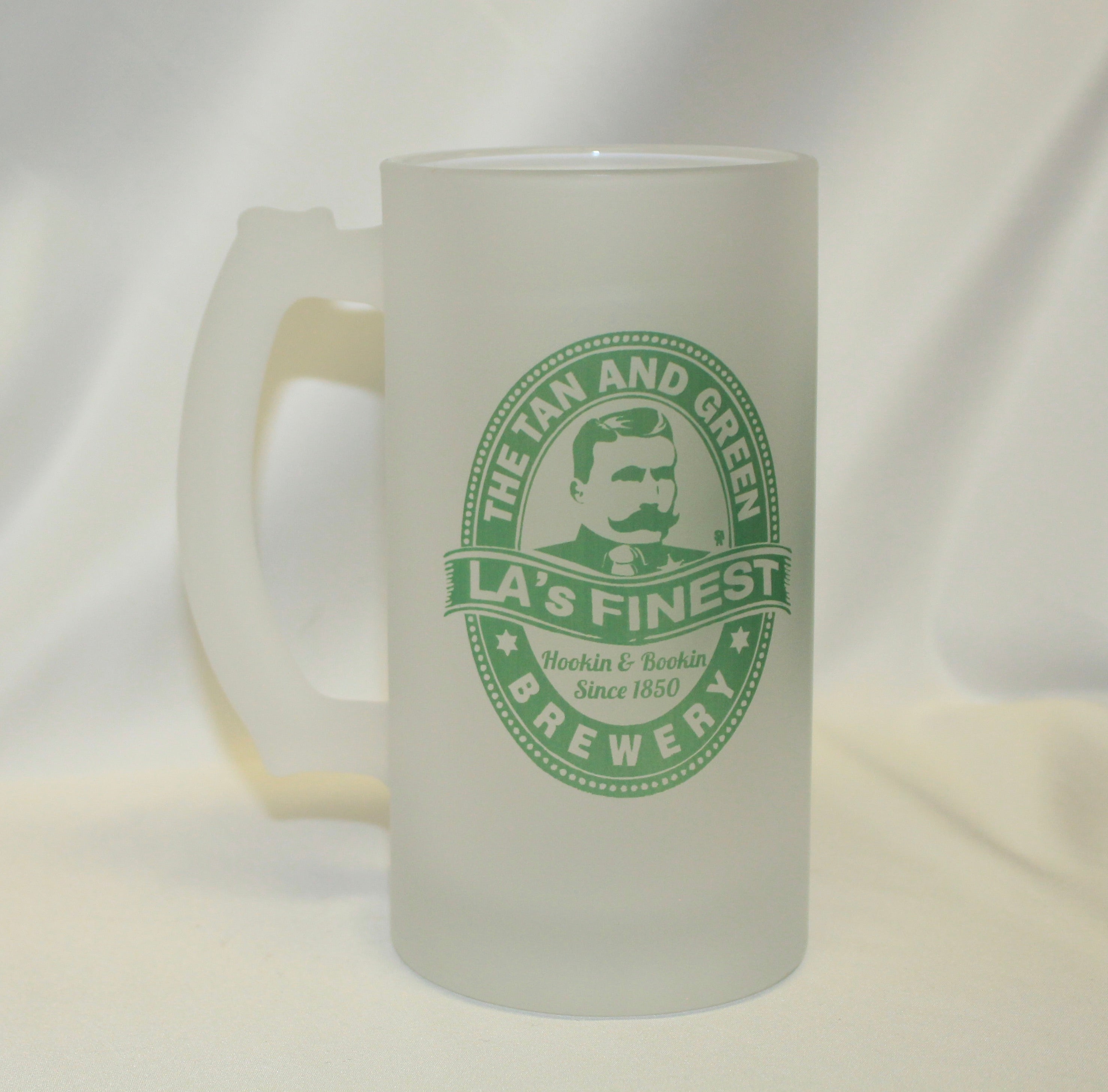 Tan and Green Beer Mug
