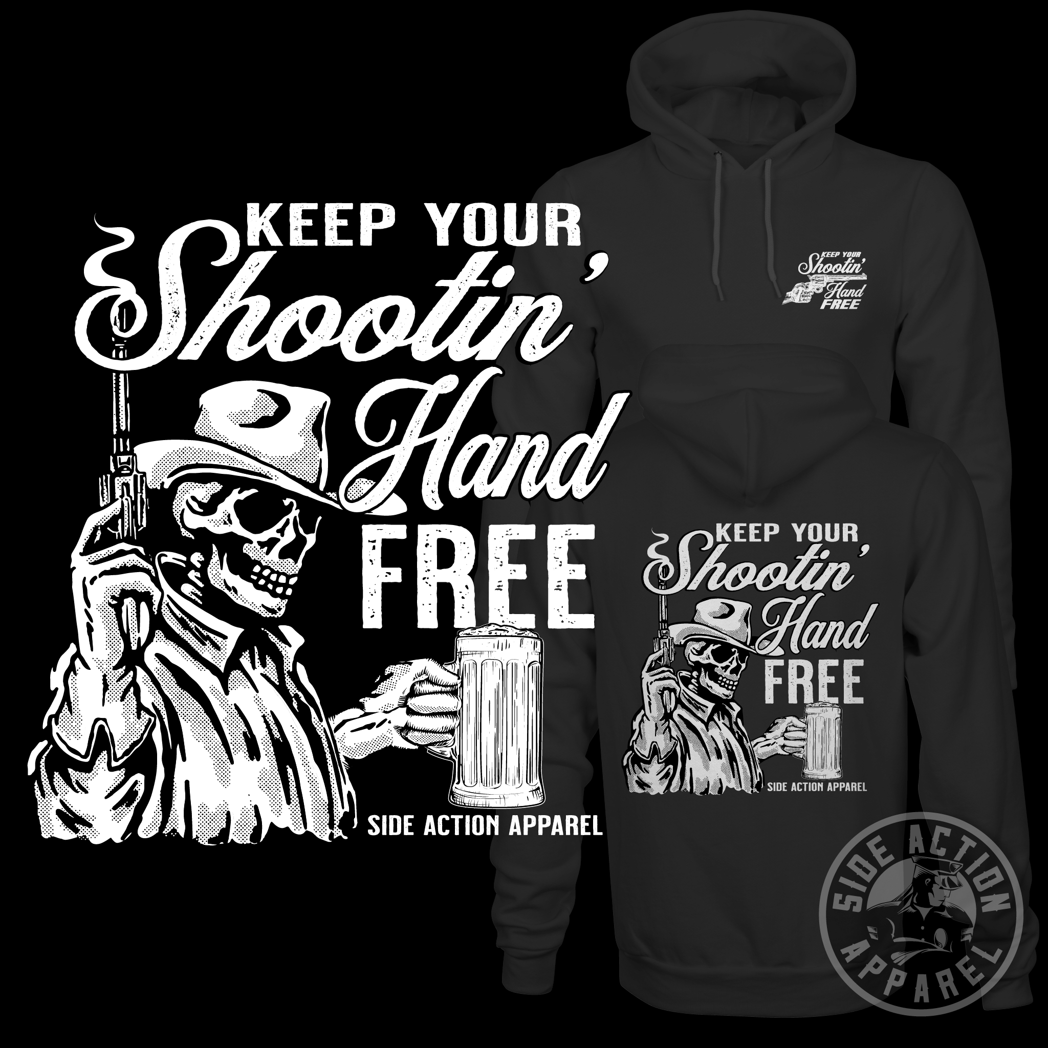 Hoodie - Black Shootin' Hand