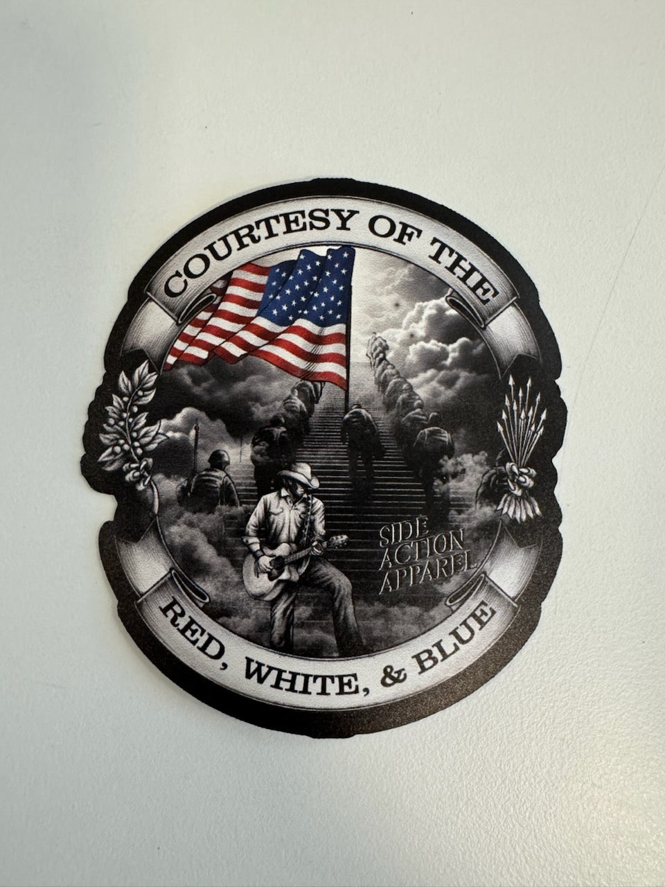 Sticker - Courtesy of the Red, White and Blue