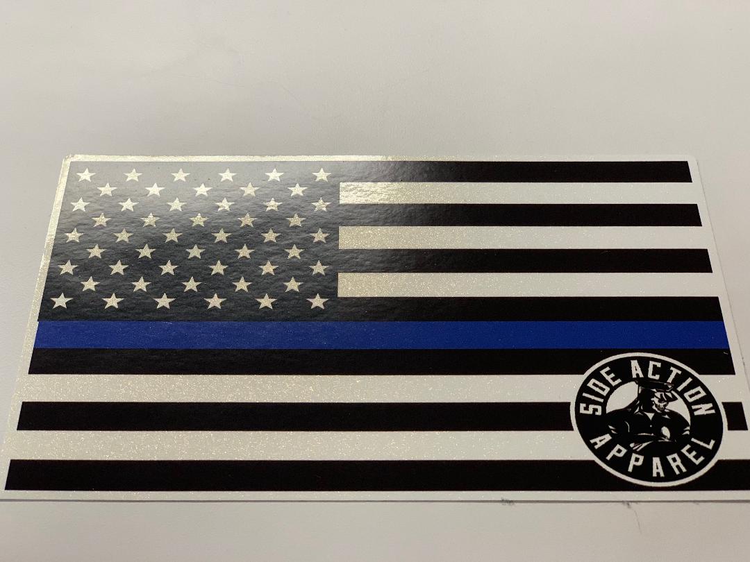 Thin Blue Line Reflective Decal (Small)