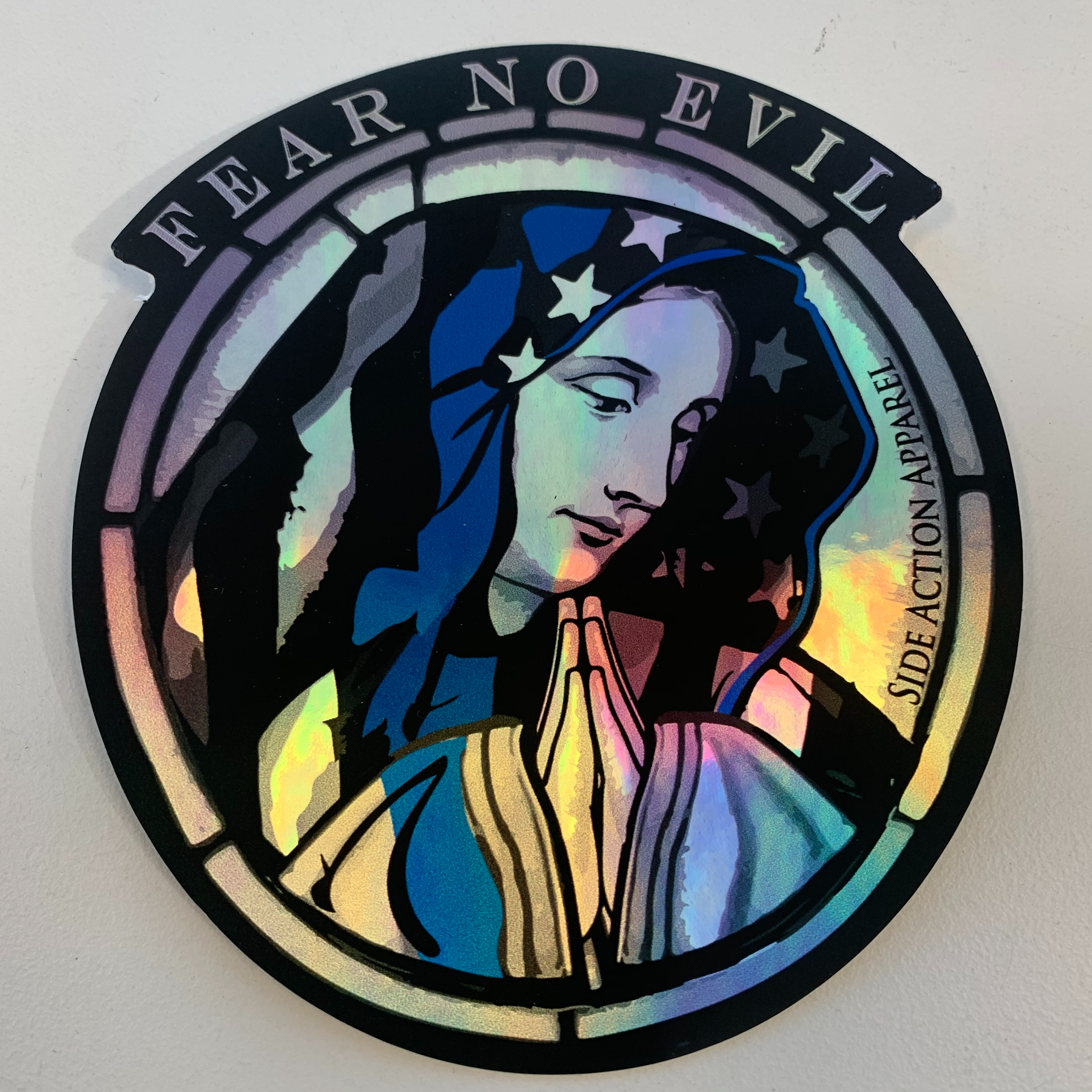 Fear no evil holographic decal